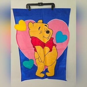 Vintage Winnie The Pooh Valentines Day Hearts Outdoor Flag Double Sided Yard